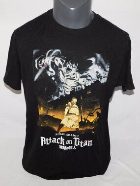 Attack on Titan Final Season Eren Titan  Black Crewneck  Graphic T Shirt Mens L